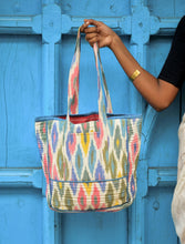 'Arya' Handwoven Ikat Tote Bag in Pure Cotton