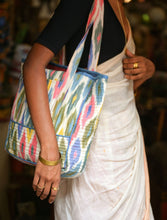 'Arya' Handwoven Ikat Tote Bag in Pure Cotton