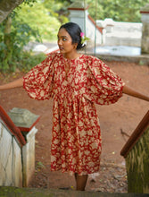 'Bloom' Boho Kalamkari Organic Cotton Dress (Limited Edition - Red)