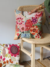 'Bloom your way' Kantha Hand-Embroidery Cushion Cover