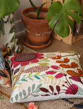 'Botanical Bliss' Kantha Hand-Embroidery Cushion Cover