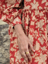 'Frida' Kalamkari Organic Cotton Boho Dress (Limited Edition Deep Red)