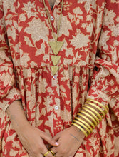 'Frida' Kalamkari Organic Cotton Boho Dress (Limited Edition Deep Red)