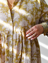 'Frida' Kalamkari Organic Cotton Boho Dress (Limited Edition - Mustard Yellow)