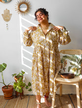 'Frida' Kalamkari Organic Cotton Boho Dress (Limited Edition - Mustard Yellow)