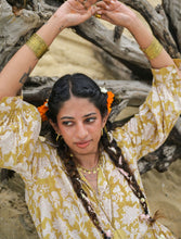 'Frida' Kalamkari Organic Cotton Boho Dress (Limited Edition - Mustard Yellow)