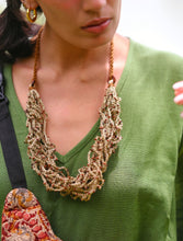 'Jheel' Hand-crocheted Jute Boho Necklace with Wooden Beads