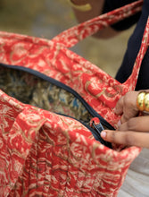 Juhi Kalamkari Zipper Tote Bag in Pure Cotton
