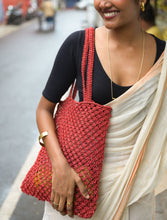 Kinnari Organic Jute Beach Tote Bag (Maroon)