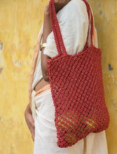 Kinnari Organic Jute Beach Tote Bag (Maroon)
