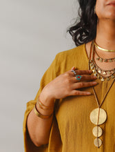 Luna Tribal Brass Necklace (Long)