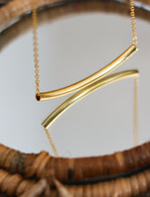 'Riti' Curve Brass Pendant with Chain