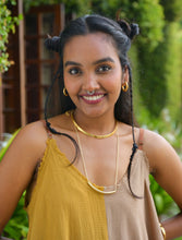 'Riti' Curve Brass Pendant with Chain