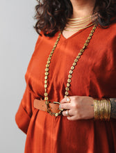 'Zikr' Handloom Cotton Kaftan Dress (Brick)