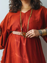 'Zikr' Handloom Cotton Kaftan Dress (Brick)