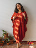 'Zikr' Handloom Cotton Kaftan Dress (Brick)