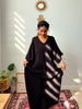 Zubeida Boho Handloom Cotton Kaftan Dress (Black)