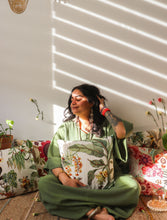 'A Secret Garden' Kantha Hand-Embroidery Cushion Cover