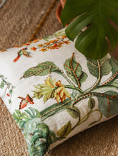 'A Secret Garden' Kantha Hand-Embroidery Cushion Cover