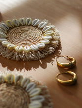 'A boho summer' Banana Fibre & Cowrie Shells Coasters (Set of 2)