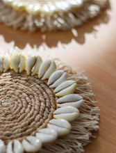 'A boho summer' Banana Fibre & Cowrie Shells Coasters (Set of 2)