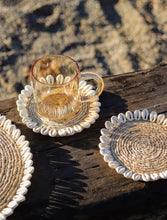 Banana Fibre & Cowrie Shells Coasters (Set of 2)