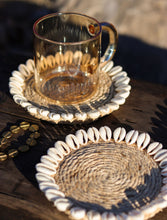 Banana Fibre & Cowrie Shells Coasters (Set of 2)